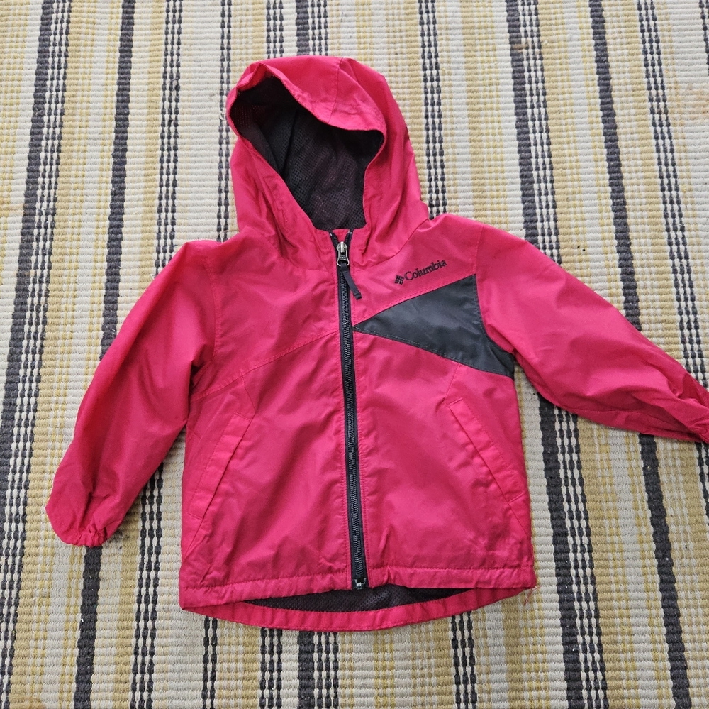 Colombia Pink Windbreaker Rain Jacket